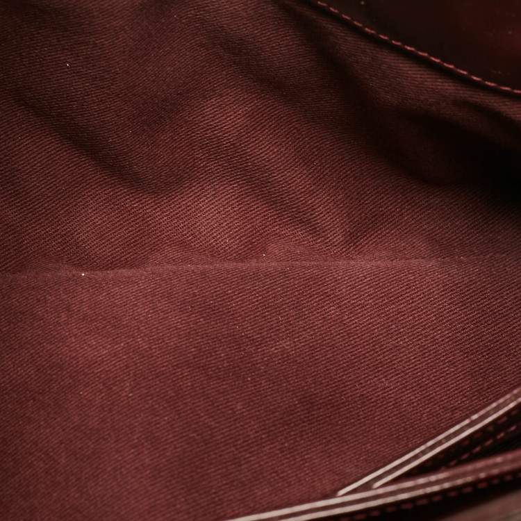 Pre Owned Chanel Burgundy Quilted Patent Leather Medium Just Mademoiselle Bowler Bag