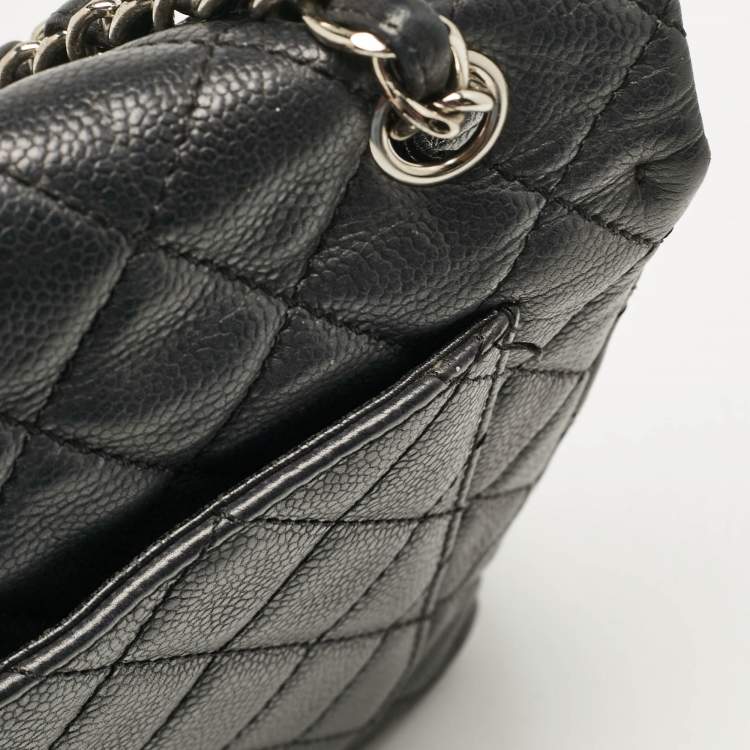 Pre Owned Chanel Black Quilted Leather Maxi Classic Single Flap Bag