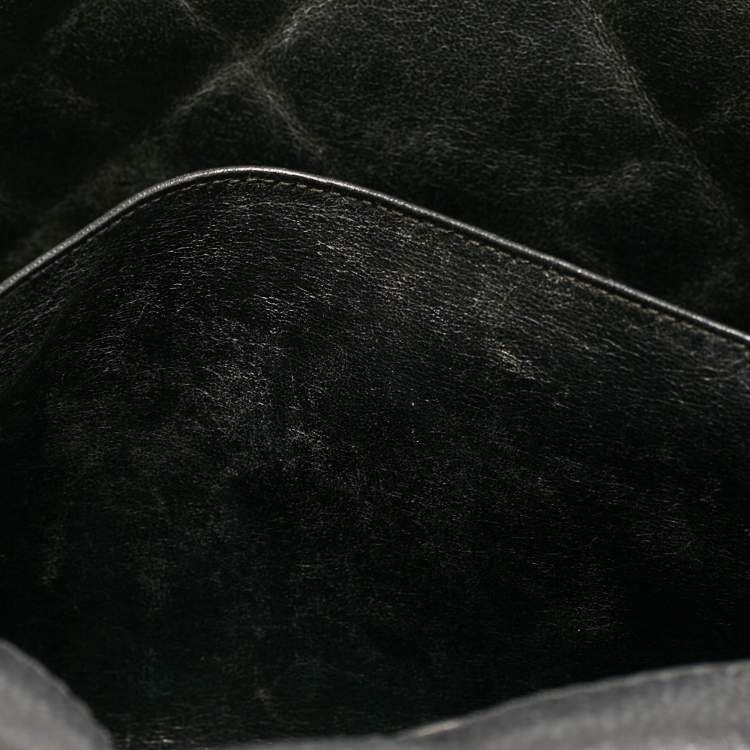 Pre Owned Chanel Black Quilted Leather Maxi Classic Single Flap Bag