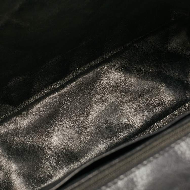 Pre Owned Chanel Black Quilted Leather Maxi Classic Single Flap Bag