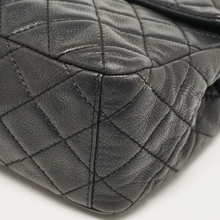 Pre Owned Chanel Black Quilted Leather Maxi Classic Single Flap Bag