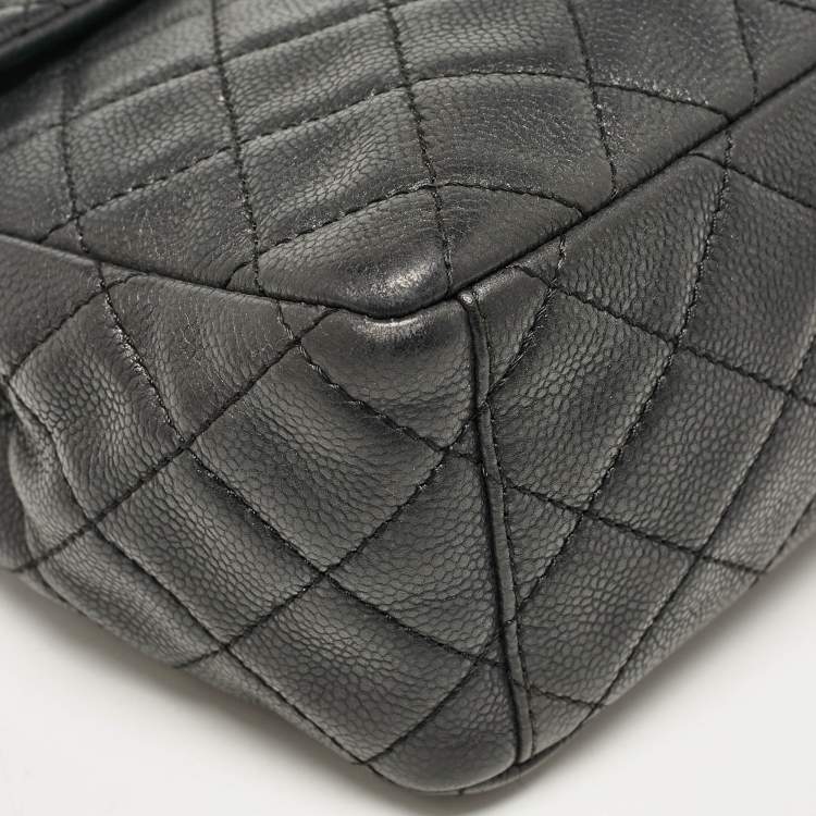 Pre Owned Chanel Black Quilted Leather Maxi Classic Single Flap Bag