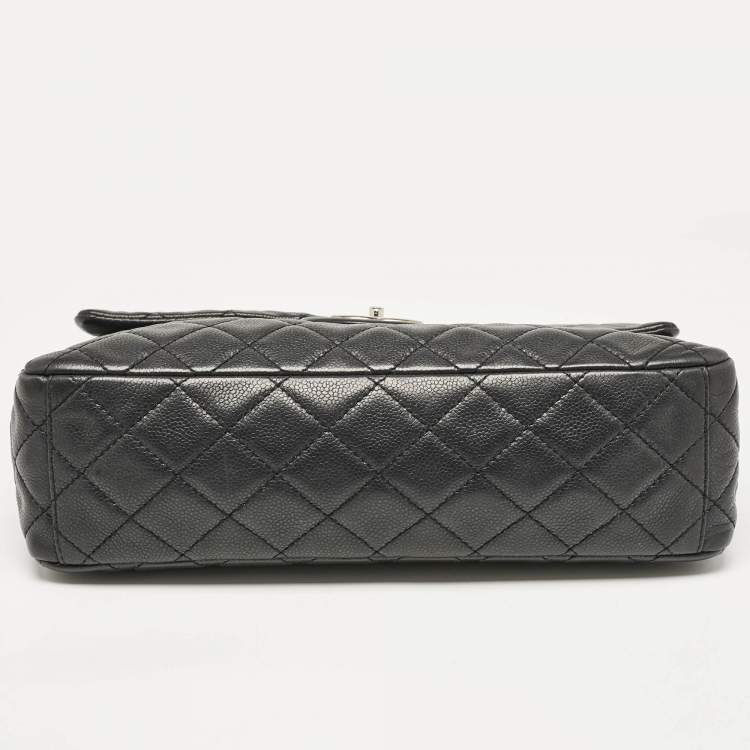 Pre Owned Chanel Black Quilted Leather Maxi Classic Single Flap Bag