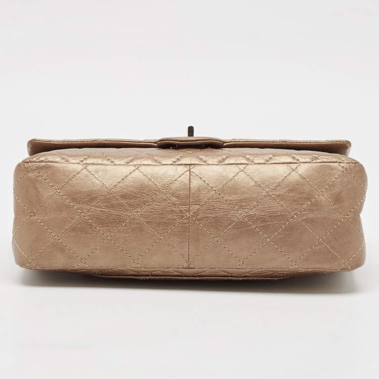 Pre Owned Chanel Bronze Quilted Aged Leather 226 Reissue 2.55 Flap Bag