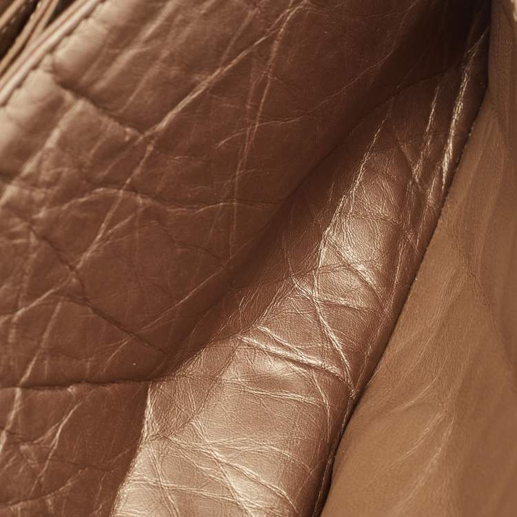 Pre Owned Chanel Bronze Quilted Aged Leather 226 Reissue 2.55 Flap Bag