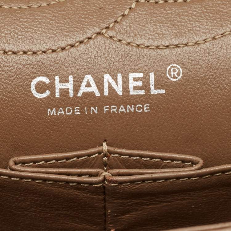 Pre Owned Chanel Bronze Quilted Aged Leather 226 Reissue 2.55 Flap Bag