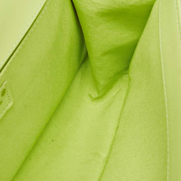 Pre Owned Chanel Light Green Quilted Leather Medium Boy Flap Bag