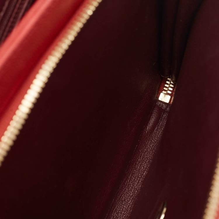 Pre Owned Chanel Red Quilted Caviar Leather Large Business Affinity Flap Bag 