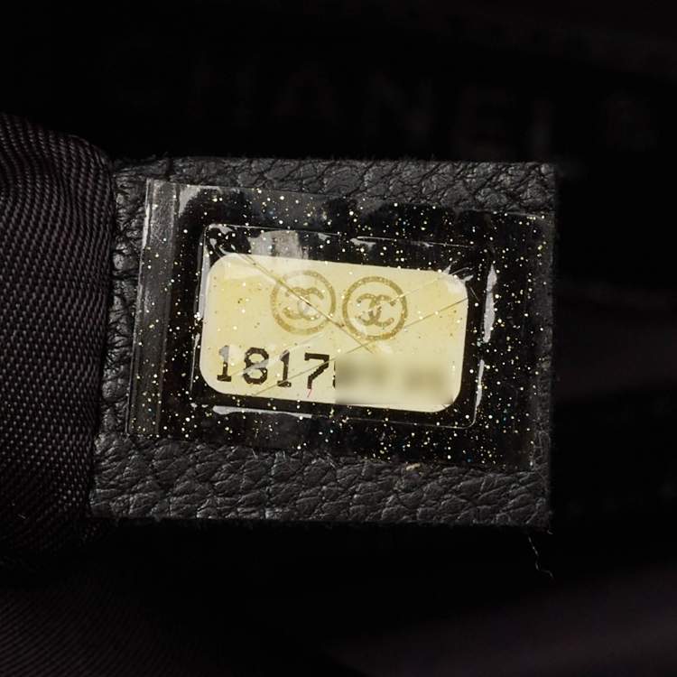 Pre Owned Chanel Black Quilted Coated Fabric Paris Biarritz Bag