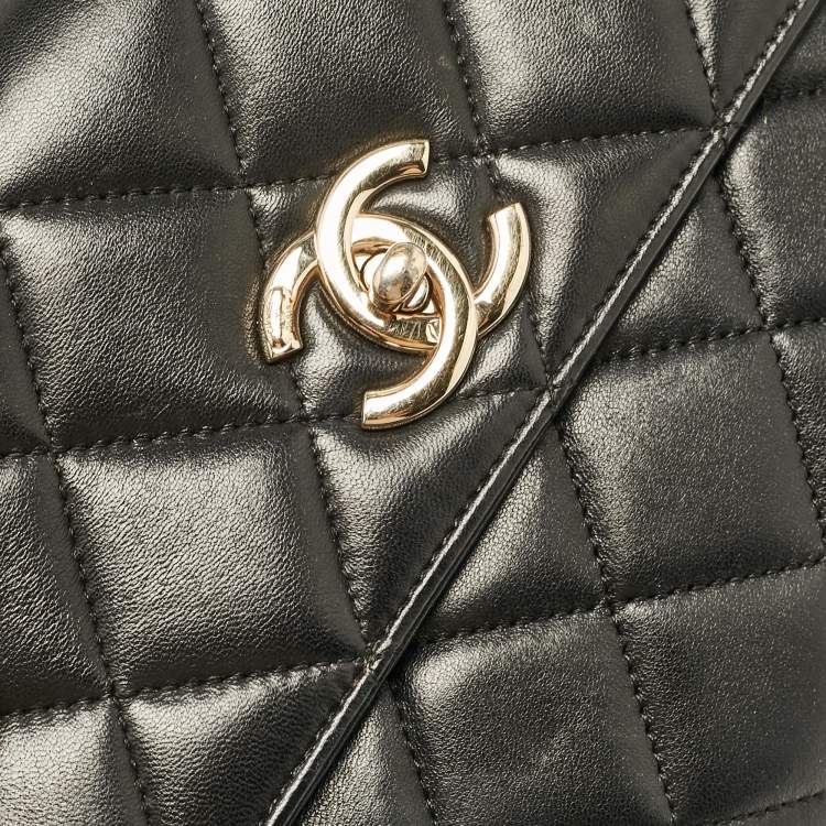 Pre Owned Chanel Black Quilted Leather Small Trendy CC Top Handle Bag