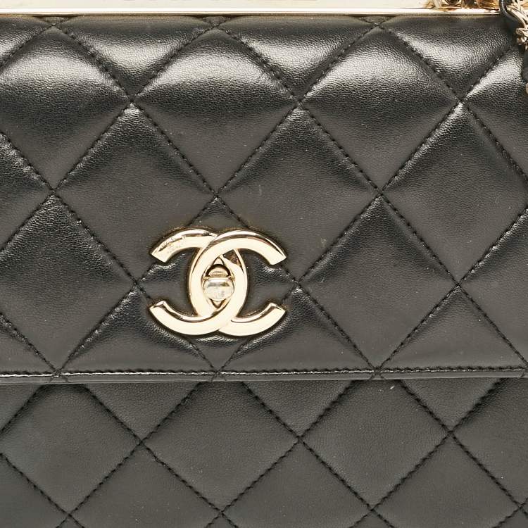 Pre Owned Chanel Black Quilted Leather Small Trendy CC Top Handle Bag
