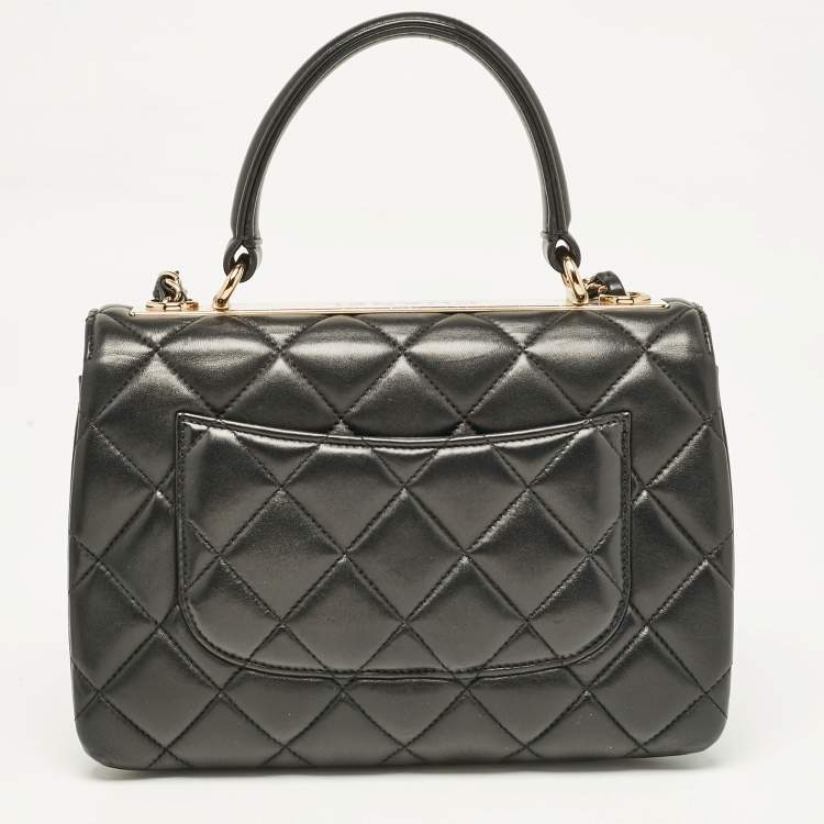 Pre Owned Chanel Black Quilted Leather Small Trendy CC Top Handle Bag