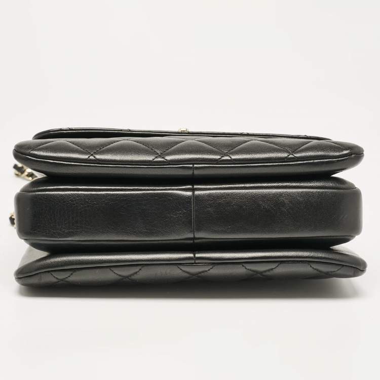 Pre Owned Chanel Black Quilted Leather Small Trendy CC Top Handle Bag