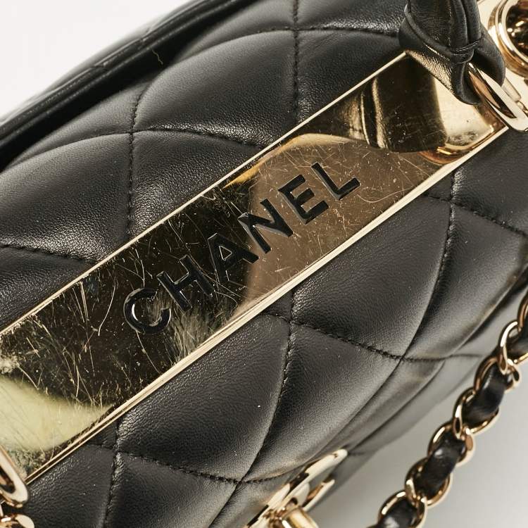 Pre Owned Chanel Black Quilted Leather Small Trendy CC Top Handle Bag