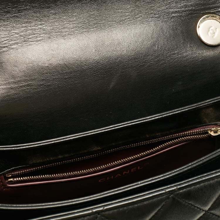 Pre Owned Chanel Black Quilted Leather Small Trendy CC Top Handle Bag
