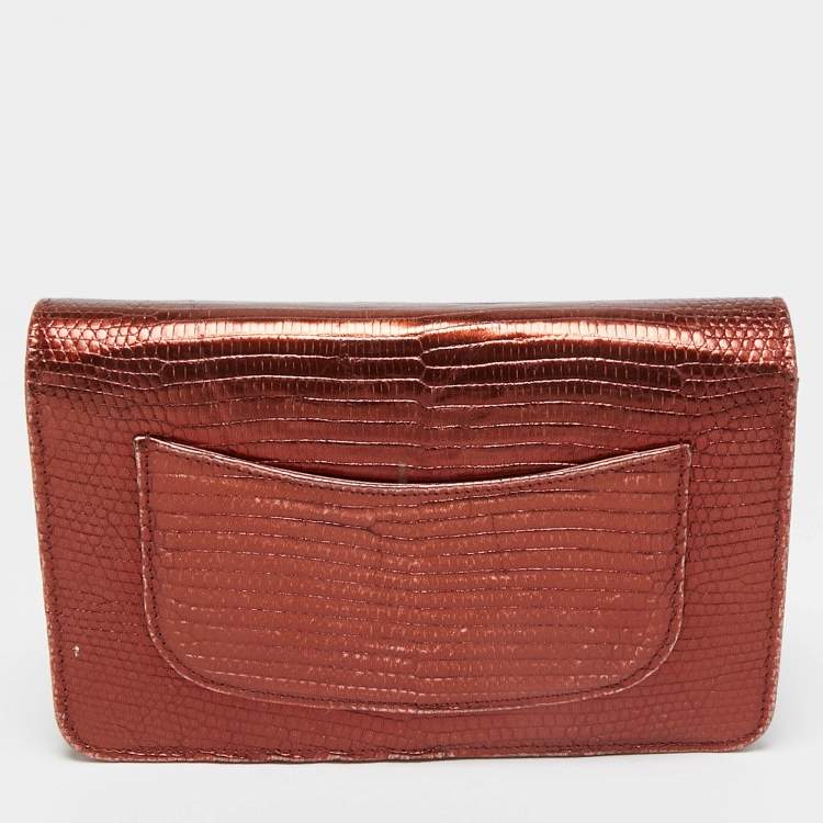 Pre Owned Chanel Bronze Lizard CC Wallet on Chain
