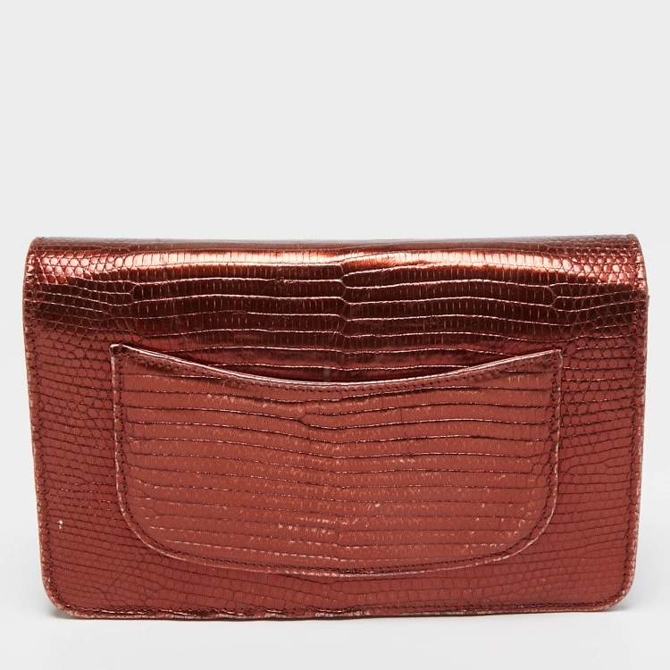 Pre Owned Chanel Bronze Lizard CC Wallet on Chain