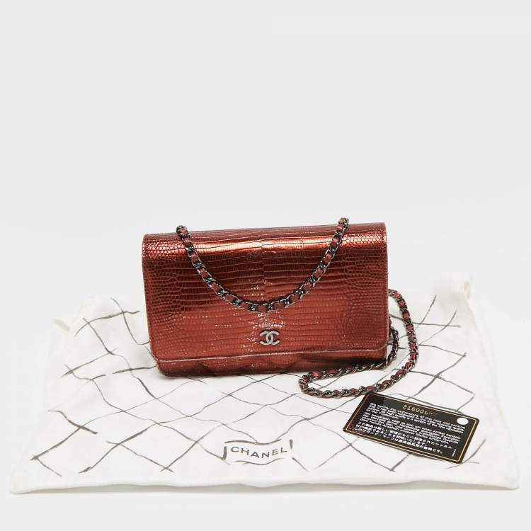 Pre Owned Chanel Bronze Lizard CC Wallet on Chain