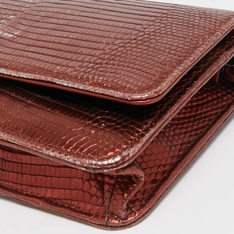 Pre Owned Chanel Bronze Lizard CC Wallet on Chain