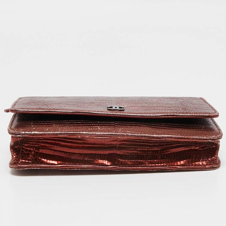 Pre Owned Chanel Bronze Lizard CC Wallet on Chain