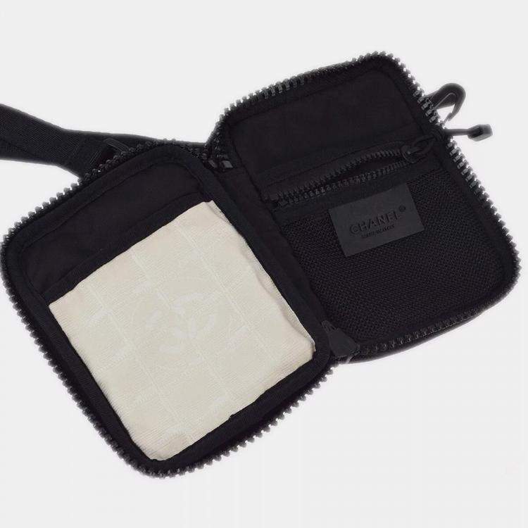 Pre Owned Chanel Beige /Black Travel Sport Line Shoulder Bag