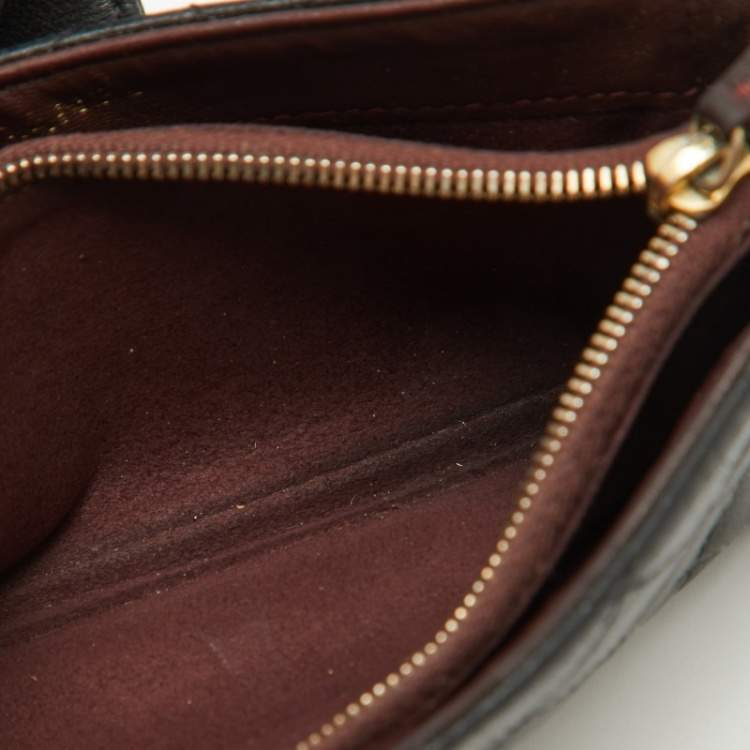 Pre Owned Chanel Black Quilted Leather CC Phone Holder Clutch