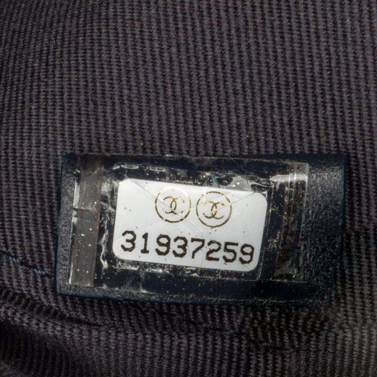 Pre Owned Chanel Blue Denim 19 Round Clutch with Chain