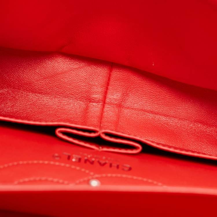 Pre Owned Chanel Orange Quilted Patent Leather 226 Reissue 2.55 Flap Bag