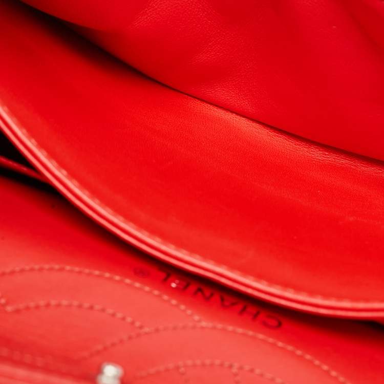 Pre Owned Chanel Orange Quilted Patent Leather 226 Reissue 2.55 Flap Bag