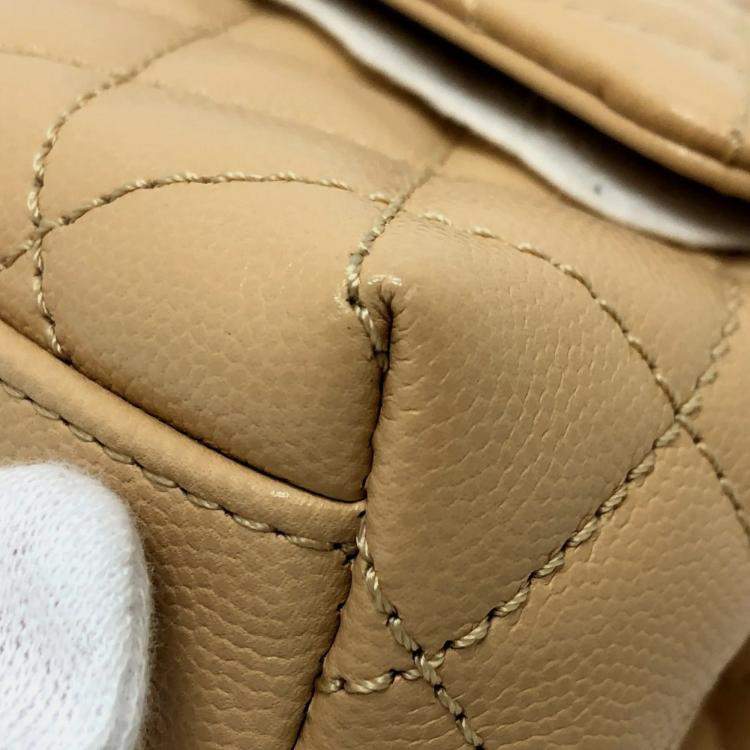 Pre Owned Chanel Beige Caviar Leather  Coco Handle XS Shoulder Bag
