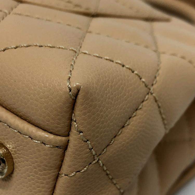 Pre Owned Chanel Beige Caviar Leather  Coco Handle XS Shoulder Bag