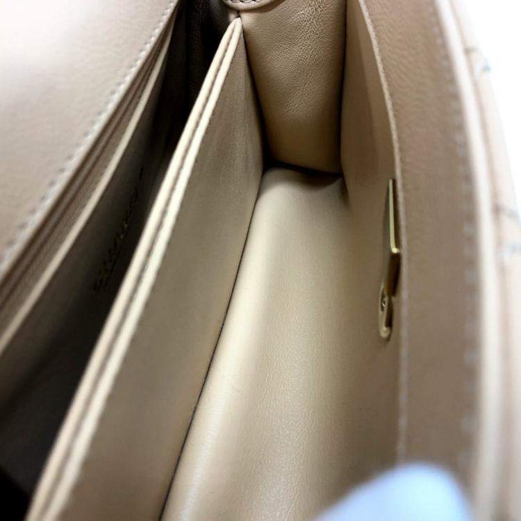 Pre Owned Chanel Beige Caviar Leather  Coco Handle XS Shoulder Bag