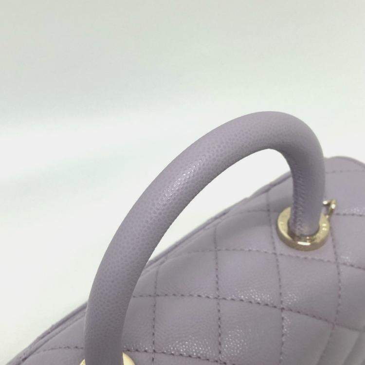 Pre Owned Chanel Purple Caviar Leather  Coco Handle Shoulder Bag