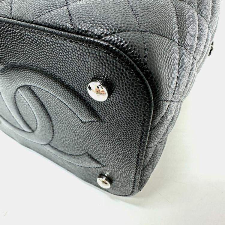 Pre Owned Chanel Black Caviar Leather Quilted Chain Bag