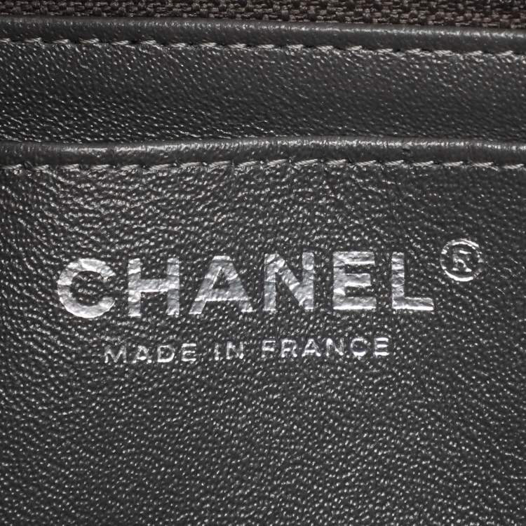 Pre Owned Chanel Dark Grey Quilted Leather Mini Rectangle Classic Single Flap bag
