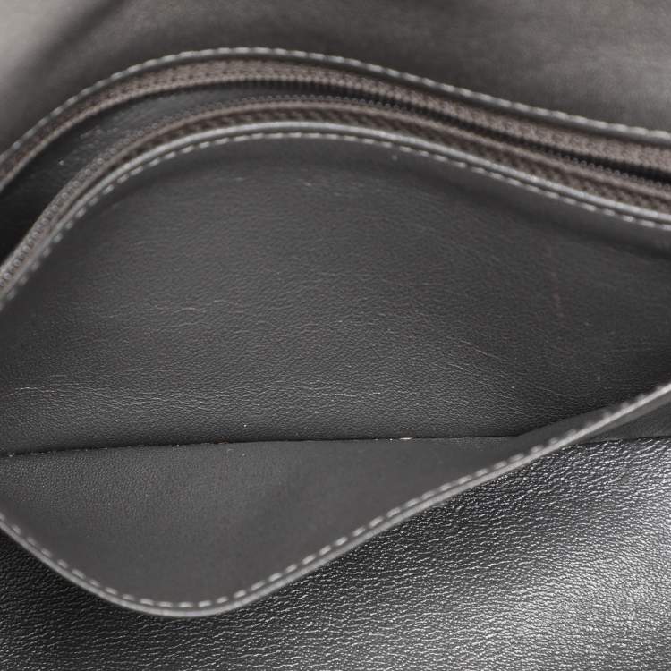 Pre Owned Chanel Dark Grey Quilted Leather Mini Rectangle Classic Single Flap bag