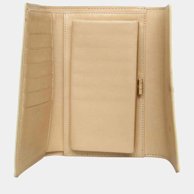 Pre Owned Chanel Beige CC Flap Long Wallet