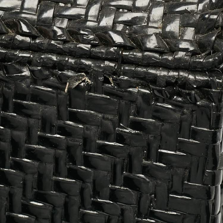 Pre Owned Chanel Black Woven Wicker Jumbo Classic Flap Bag