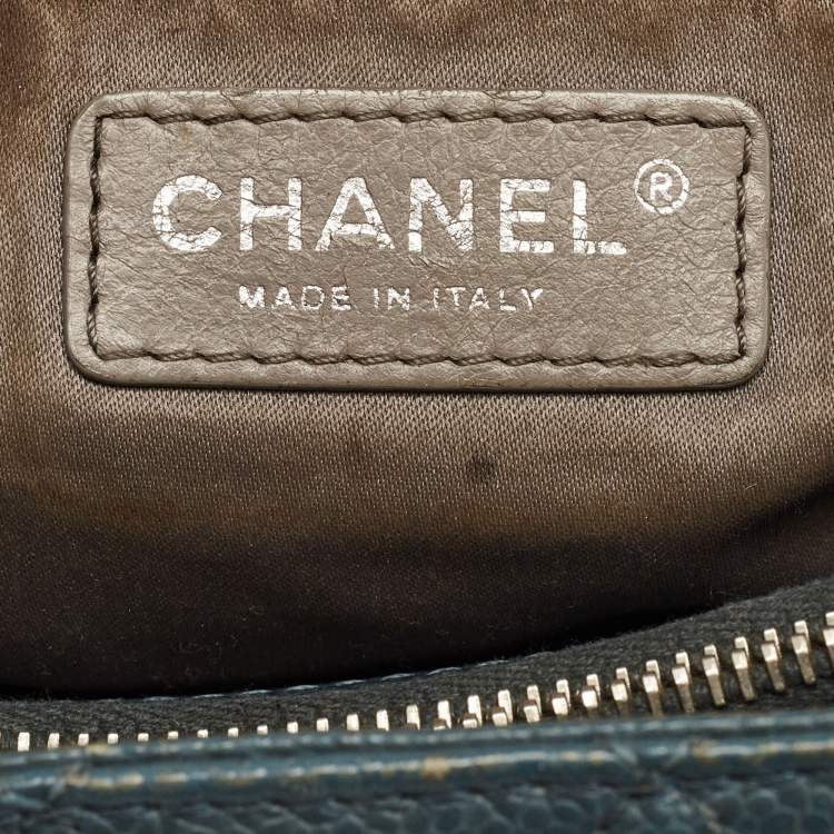 Pre Owned Chanel Blue Quilted Caviar Leather GST Tote