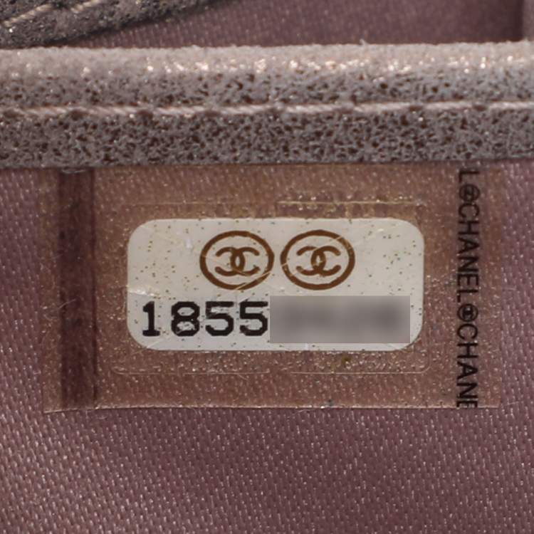 Pre Owned Chanel Beige Coated Tweed CC Flap Wallet