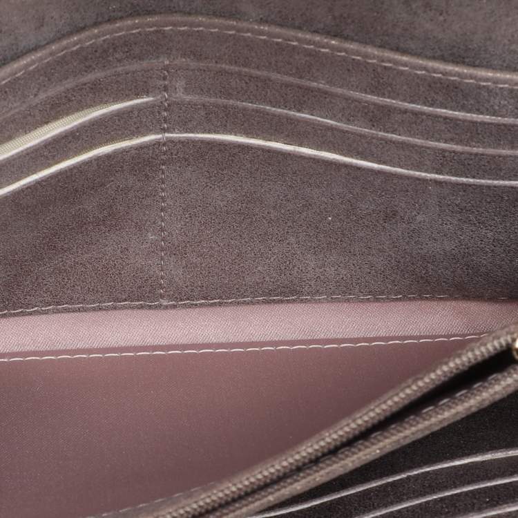 Pre Owned Chanel Beige Coated Tweed CC Flap Wallet
