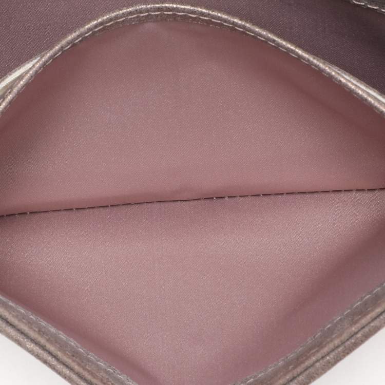 Pre Owned Chanel Beige Coated Tweed CC Flap Wallet