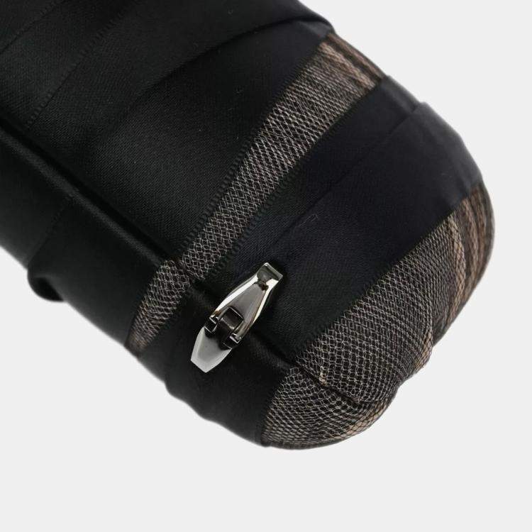 Pre Owned Chanel Black Satin Bow Shoulder Bag