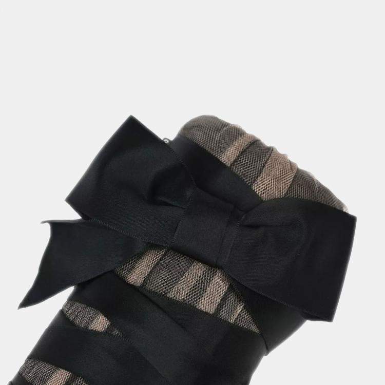 Pre Owned Chanel Black Satin Bow Shoulder Bag