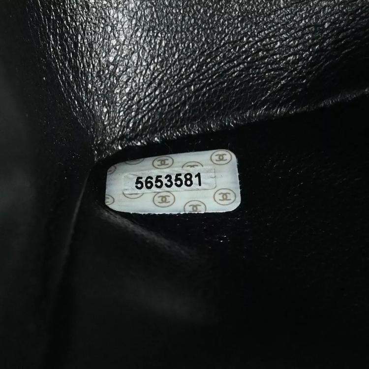 Pre Owned Chanel Black Denim Small Classic Double Flap Shoulder Bag