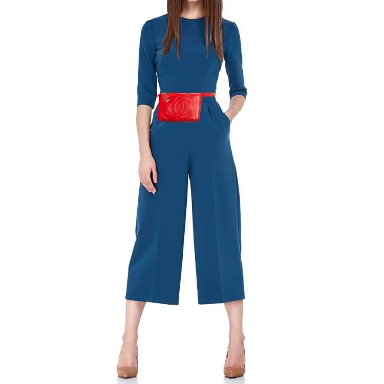 Pre Owned Chanel Red Leather CC Mania Double Zip Waist Belt Bag