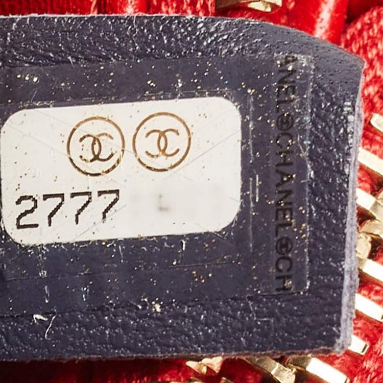 Pre Owned Chanel Red Leather CC Mania Double Zip Waist Belt Bag