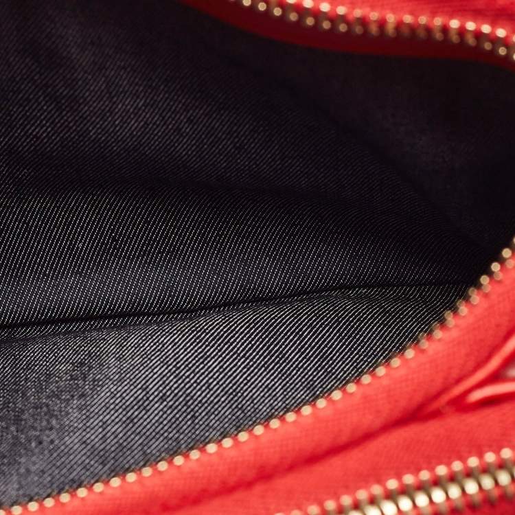 Pre Owned Chanel Red Leather CC Mania Double Zip Waist Belt Bag