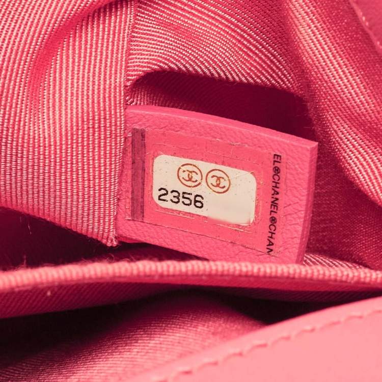 Pre Owned Chanel Pink Stitch Quilted Leather Medium Boy Flap Bag