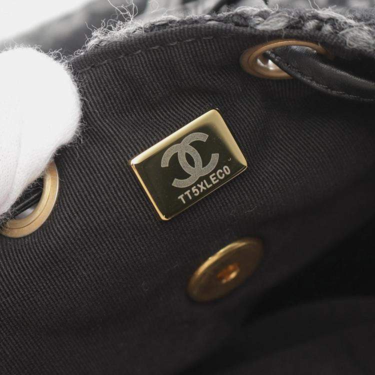 مملوكة مسبقًا Chanel Black Grey Fabric Coco Mark Backpack